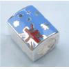 Sterling Silver Beads European Style, No troll, with enamel, Tube, 7x8x9mm, Hole:Approx 4MM, Sold by PC