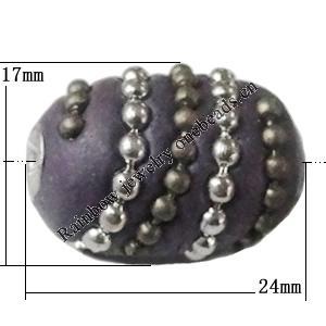 Indonesia Beads Handmade, Oval 24x17mm, Hole:Approx 3mm, Sold by PC