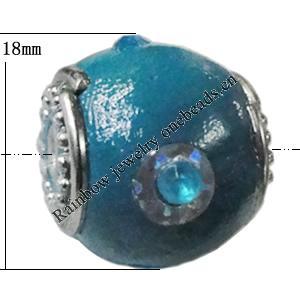 Indonesia Beads Handmade, Drum 18x18mm, Hole:Approx 3mm, Sold by PC