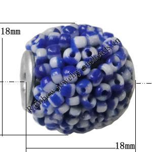 Indonesia Beads Handmade, Round 18x18mm, Hole:Approx 4mm, Sold by PC