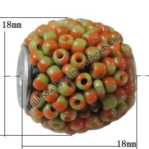 Indonesia Beads Handmade, Round 18x18mm, Hole:Approx 4mm, Sold by PC