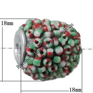 Indonesia Beads Handmade, Round 18x18mm, Hole:Approx 4mm, Sold by PC