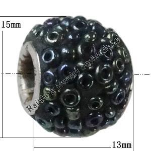 Indonesia Beads Handmade, Drum 15x13mm, Hole:Approx 5mm, Sold by PC