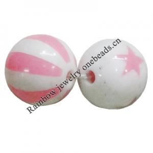 Handmade Solid Acrylic Beads, Round 16mm, Sold by Bag