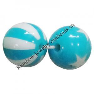 Handmade Solid Acrylic Beads, Round 16mm, Sold by Bag