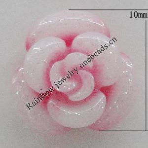 Resin Cabochons, No Hole Headwear & Costume Accessory, Flower 10mm, Sold by Bag