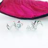 Sterling Silver Earrings platina plating with Zircon, 9x5mm, Sold by PC