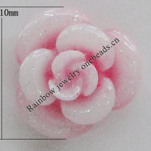 Resin Cabochons, No Hole Headwear & Costume Accessory, Flower 10mm, Sold by Bag