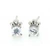 Sterling Silver Earrings platina plating with Zircon, 7x5mm, Sold by PC