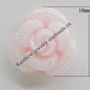 Resin Cabochons, No Hole Headwear & Costume Accessory, Flower 10mm, Sold by Bag