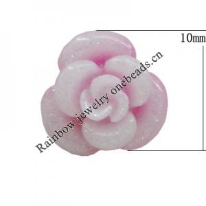 Resin Cabochons, No Hole Headwear & Costume Accessory, Flower 10mm, Sold by Bag