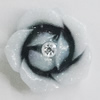 Resin Cabochons, No Hole Headwear & Costume Accessory, Flower with Acrylic Zircon 14mm, Sold by Bag