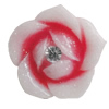 Resin Cabochons, No Hole Headwear & Costume Accessory, Flower with Acrylic Zircon 14mm, Sold by Bag