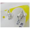 Sterling Silver Earrings platina plating with Zircon, 8.8x5.6mm, Sold by PC