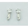 Sterling Silver Earrings platina plating with Zircon, 10x4mm, Sold by PC