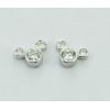 Sterling Silver Earrings platina plating with Zircon, 9x7mm, Sold by PC