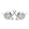 Sterling Silver Earrings platina plating with Zircon, 8x6mm, Sold by PC