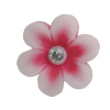 Resin Cabochons, No Hole Headwear & Costume Accessory, Flower with Acrylic Zircon 16mm, Sold by Bag