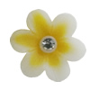 Resin Cabochons, No Hole Headwear & Costume Accessory, Flower with Acrylic Zircon 16mm, Sold by Bag