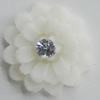 Resin Cabochons, No Hole Headwear & Costume Accessory, Flower with Acrylic Zircon 16mm, Sold by Bag