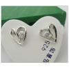 Sterling Silver Earrings platina plating with Zircon, 8x6mm, Sold by PC