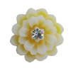 Resin Cabochons, No Hole Headwear & Costume Accessory, Flower with Acrylic Zircon 16mm, Sold by Bag