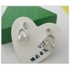 Sterling Silver Earrings platina plating with Zircon, 10.5x6mm, Sold by PC