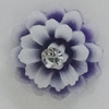 Resin Cabochons, No Hole Headwear & Costume Accessory, Flower with Acrylic Zircon 16mm, Sold by Bag