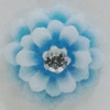Resin Cabochons, No Hole Headwear & Costume Accessory, Flower with Acrylic Zircon 16mm, Sold by Bag