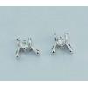 Sterling Silver Earrings platina plating with Zircon, 9.5x9mm, Sold by PC