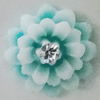 Resin Cabochons, No Hole Headwear & Costume Accessory, Flower with Acrylic Zircon 16mm, Sold by Bag