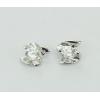 Sterling Silver Earrings platina plating with Zircon, 11x8mm, Sold by PC