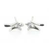 Sterling Silver Earrings platina plating with Zircon, 8.5x4.4mm, Sold by PC