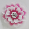 Resin Cabochons, No Hole Headwear & Costume Accessory, Flower with Acrylic Zircon 16mm, Sold by Bag