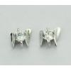 Sterling Silver Earrings platina plating with Zircon, 8x6mm, Sold by PC