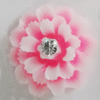 Resin Cabochons, No Hole Headwear & Costume Accessory, Flower with Acrylic Zircon 20mm, Sold by Bag