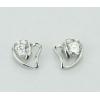 Sterling Silver Earrings platina plating with Zircon, 10x8mm, Sold by PC