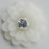 Resin Cabochons, No Hole Headwear & Costume Accessory, Flower with Acrylic Zircon 20mm, Sold by Bag