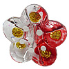Inner Painted Acrylic Beads, Flower 28mm Hole:2.5mm, Sold by Bag
