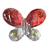 Inner Painted Acrylic Beads, Butterfly 44x33mm Hole:2mm, Sold by Bag