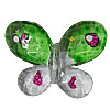 Inner Painted Acrylic Beads, Butterfly 44x33mm Hole:2mm, Sold by Bag