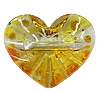 Inner Painted Acrylic Beads, Heart 49x40mm Hole:3.5mm, Sold by Bag