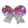 Inner Painted Acrylic Beads, Bowknot 38x29mm Hole:3mm, Sold by Bag