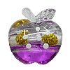 Inner Painted Acrylic Beads, Apple 33x29mm Hole:3mm, Sold by Bag