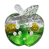 Inner Painted Acrylic Beads, Apple 33x29mm Hole:3mm, Sold by Bag