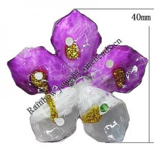 Inner Painted Acrylic Beads, Flower 40mm Hole:3mm, Sold by Bag
