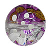 Inner Painted Acrylic Beads, Flat Round 23mm Hole:1.5mm, Sold by Bag