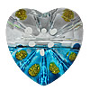 Inner Painted Acrylic Beads, Heart 41x39mm Hole:4mm, Sold by Bag