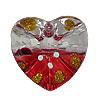 Inner Painted Acrylic Beads, Heart 41x39mm Hole:4mm, Sold by Bag