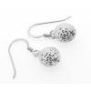 Sterling Silver Earrings platina plating, 24x9mm, Sold by Pair